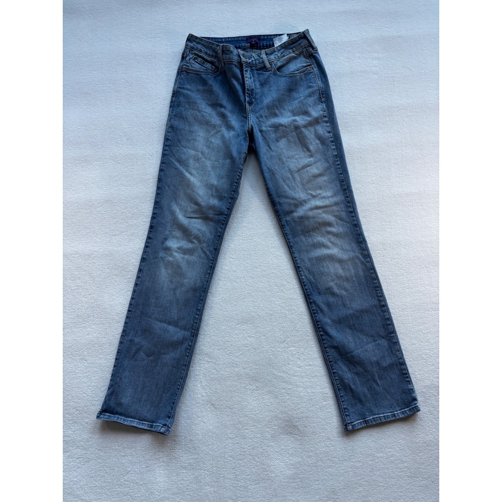 NYDJ Straight Leg Jeans‎ Womens 10 Blue Medium Wash Stretch Denim Made in USA